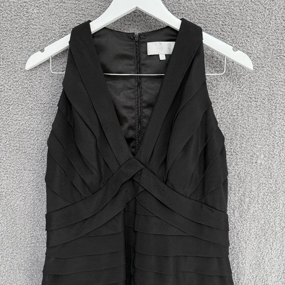 Badgley Mischka Bandage Shutter Pleat Silk Dress - Picture 2 of 6